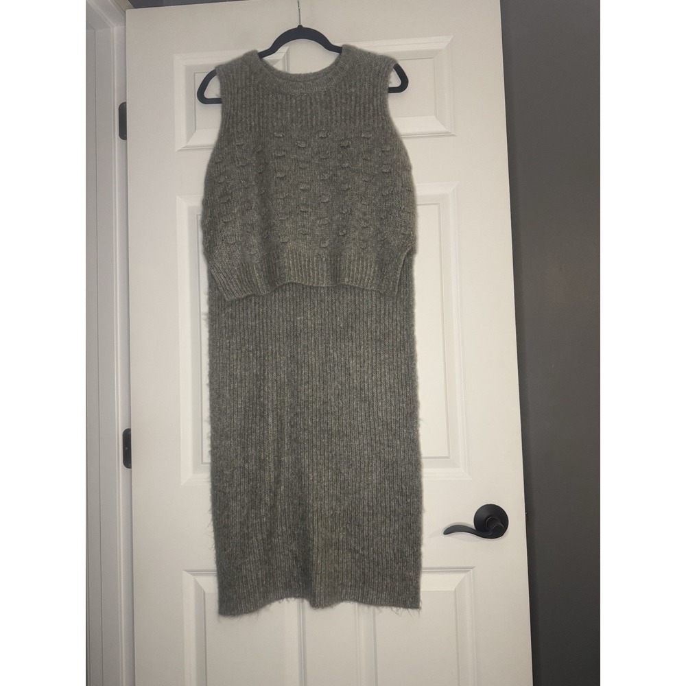 Kerisma High Low Poncho Sweater Gray S/M